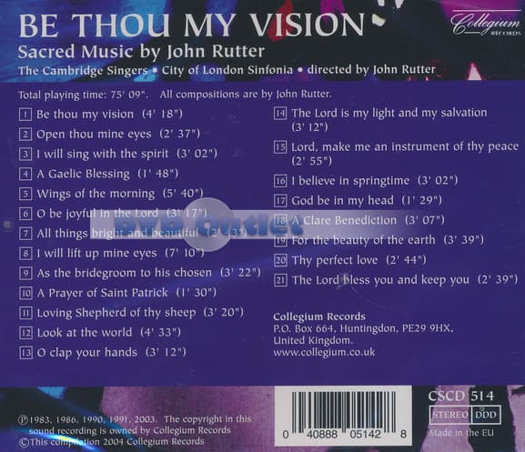 The Cambridge Singers, City Of London Orchestra - Rutter: Be Thou My Vision (CD)