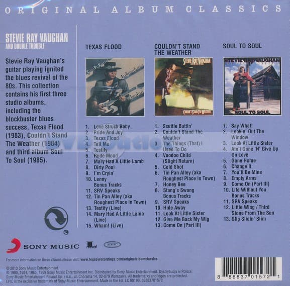 Stevie Ray Vaughan & Double Trouble - Original Album Classics (3 CD)