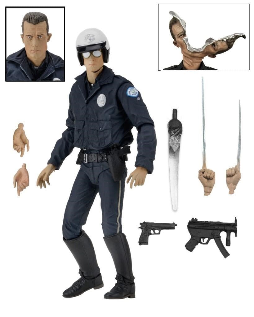 Terminator 2 - Ultimate T-1000 Motorcycle Cop 7 inch Action Figure (NECA)