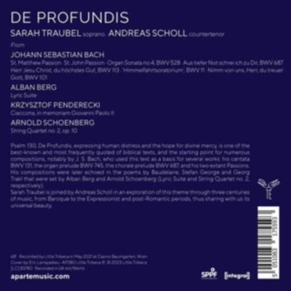 Sarah Traubel & Andreas Scholl - De Profundis (CD)