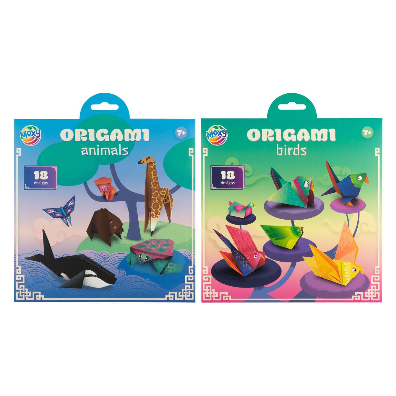 Origami 19,5x19,5cm - 12 Vellen en 18 Designs